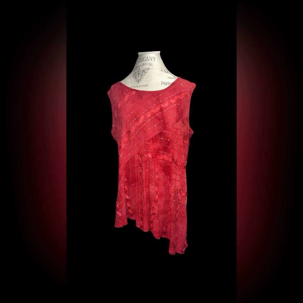 Dress Barn Vibrant Red Sleeveless Blouse